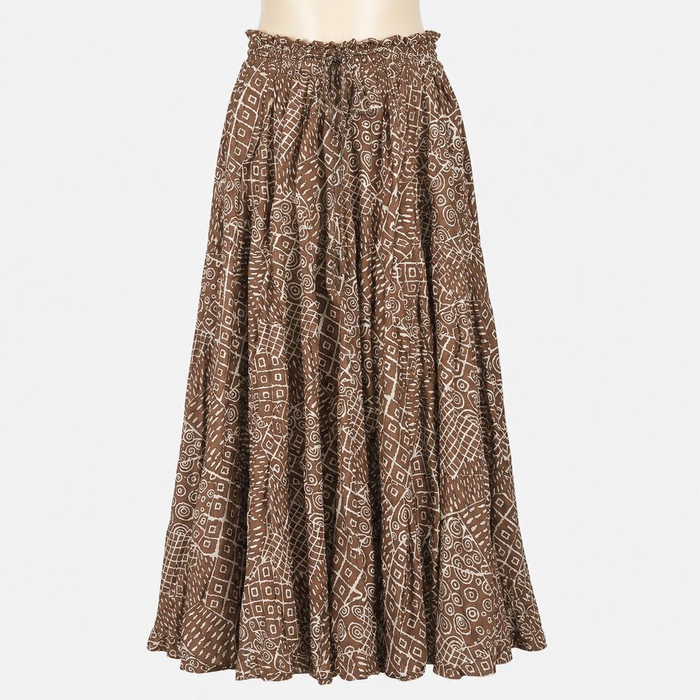 Urban Outfitters Brown Tribal Print Maxi Skirt Women's Small Pocketed
